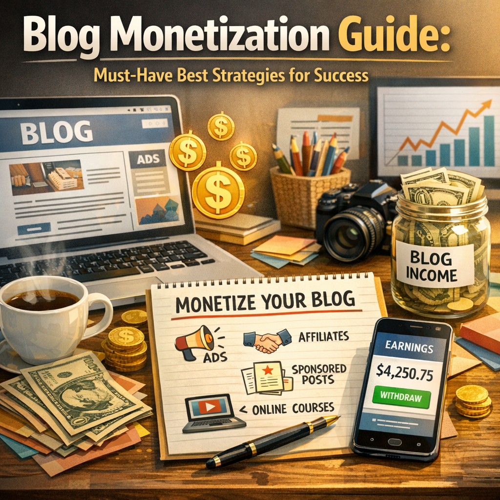 Illustration of Blog Monetization Guide: Must-Have Best Strategies for Success