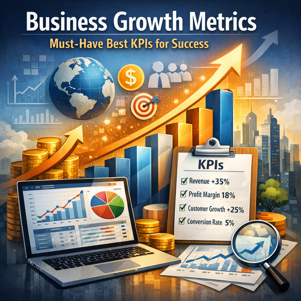 Illustration of Business Growth Metrics: Must-Have Best KPIs for Success