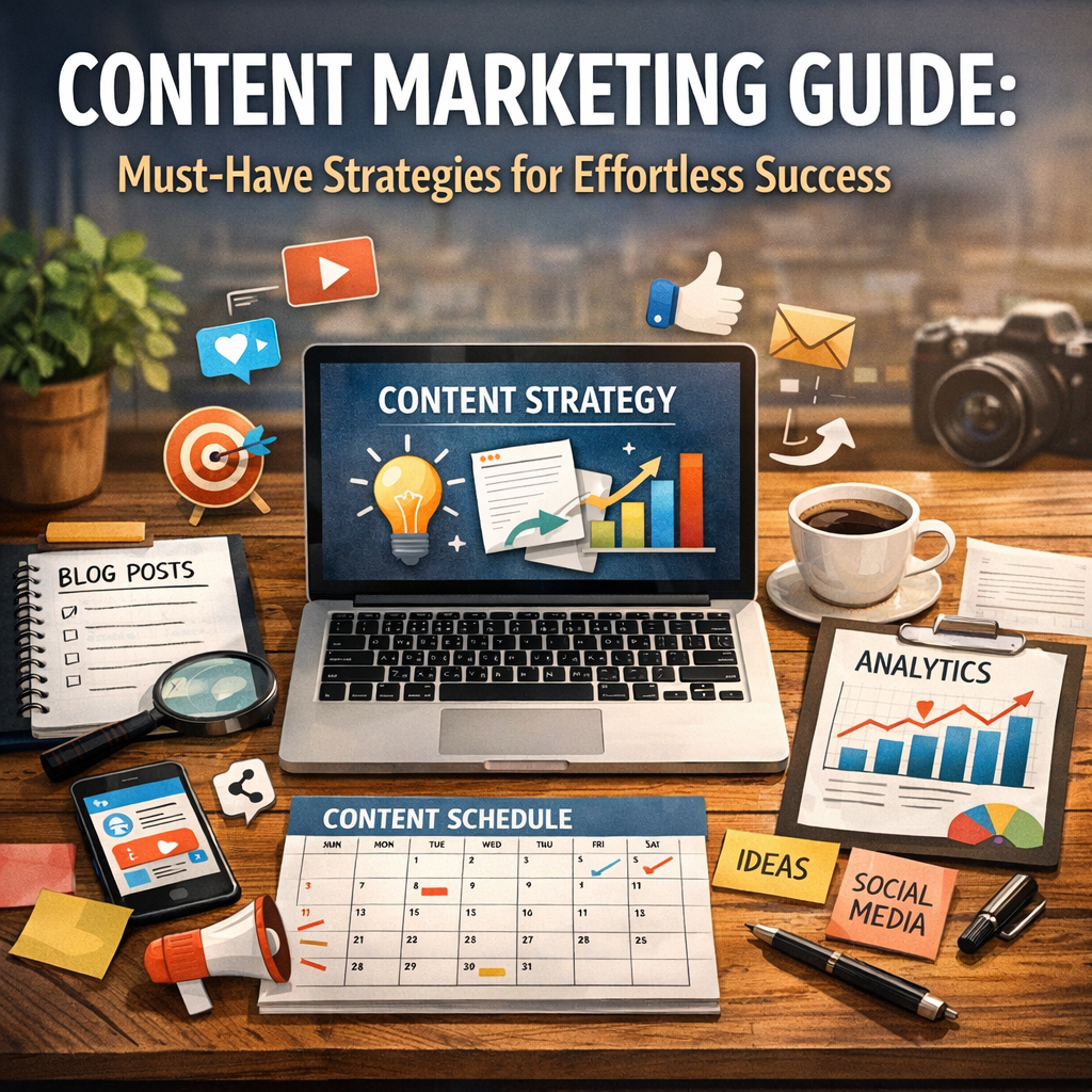 Illustration of Content Marketing Guide: Must-Have Strategies for Effortless Success