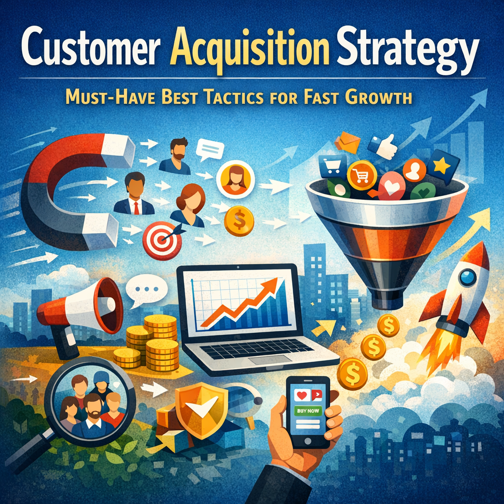 Illustration of Customer Acquisition Strategy: Must-Have Best Tactics for Fast Growth