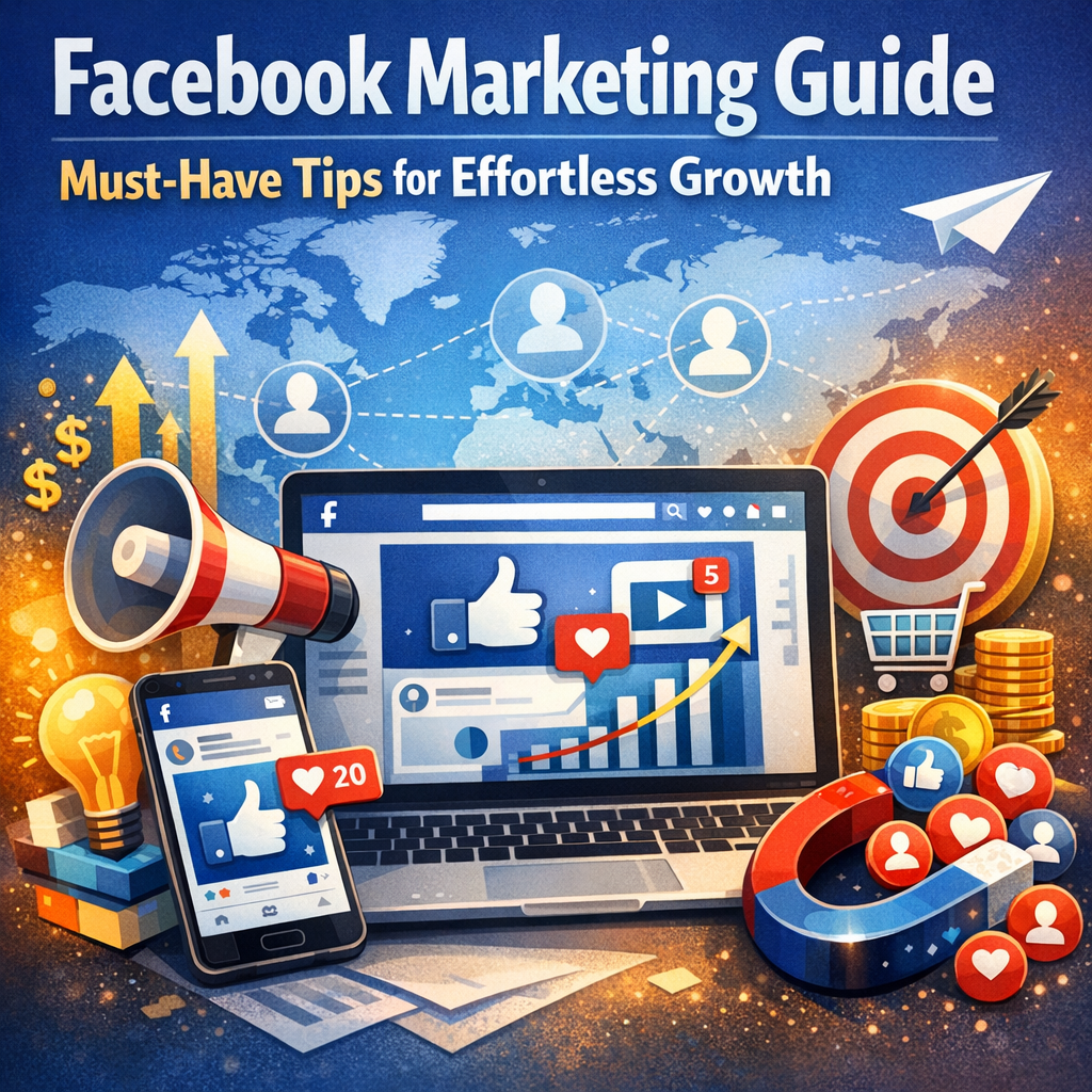 Illustration of Facebook Marketing Guide: Must-Have Tips for Effortless Growth