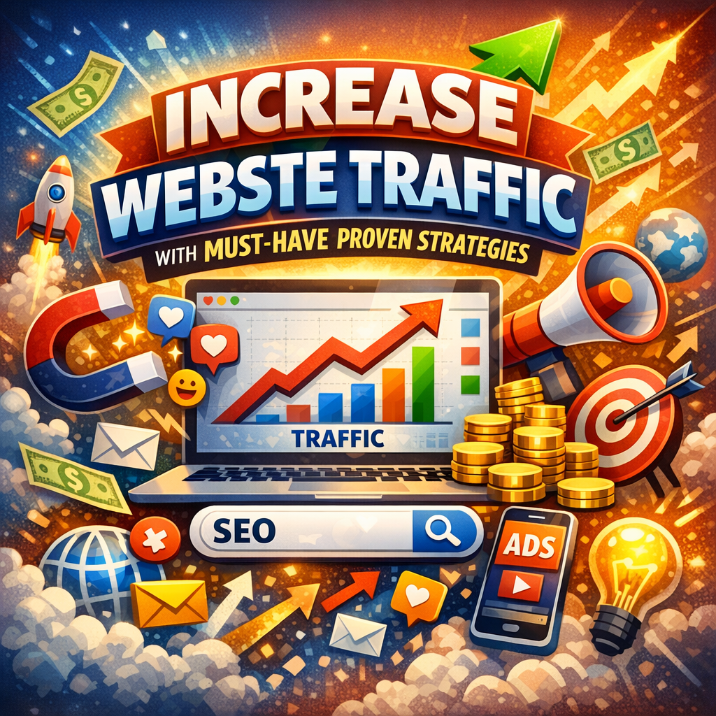Illustration of Increase Website Traffic with Must-Have Proven Strategies