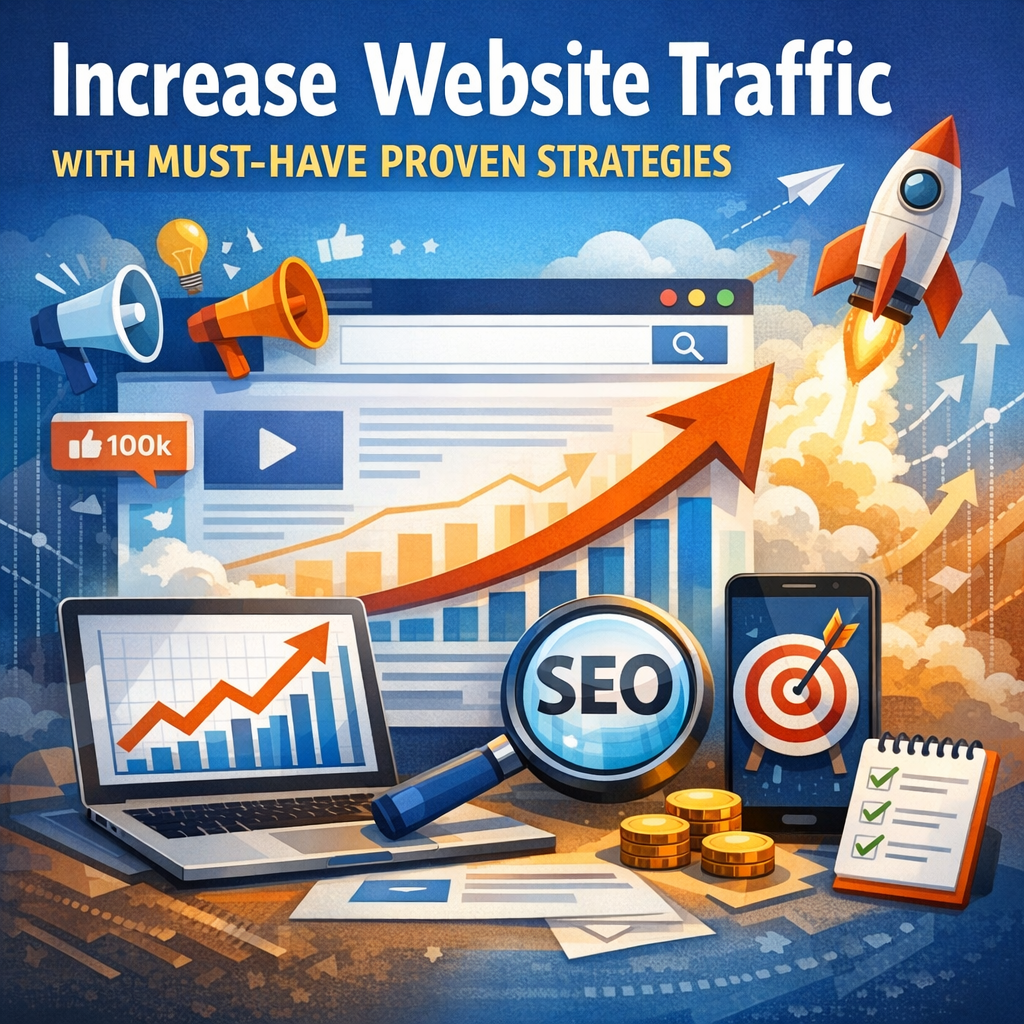 Illustration of Increase Website Traffic with Must-Have Proven Strategies