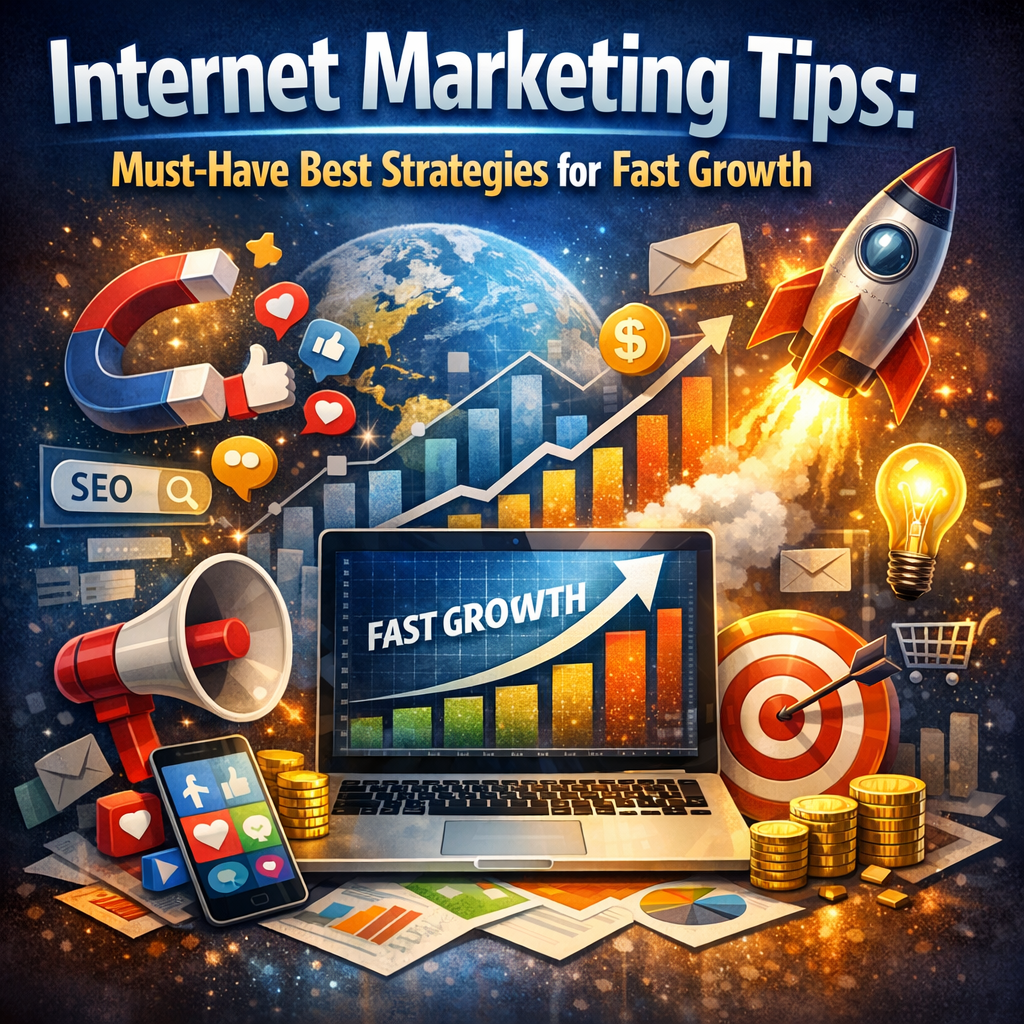 Illustration of Internet Marketing Tips: Must-Have Best Strategies for Fast Growth