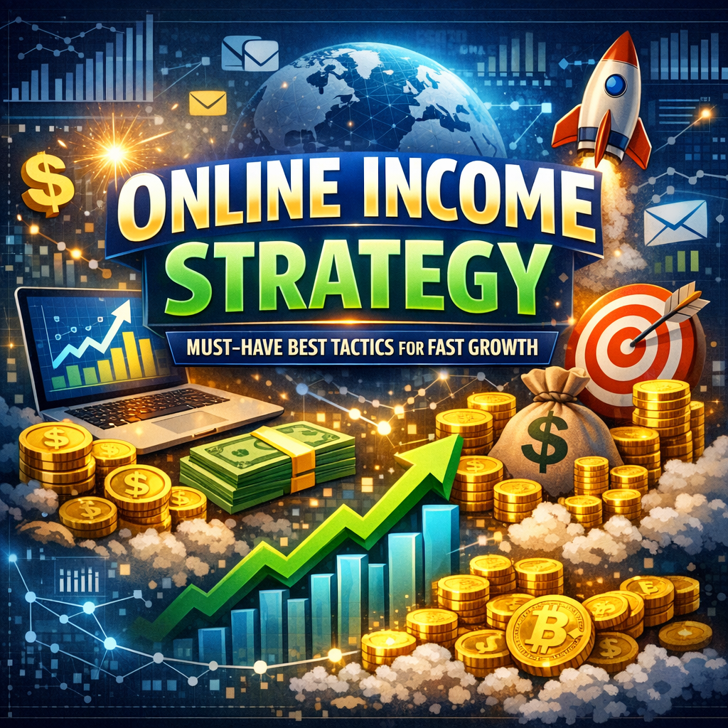 Illustration of Online Income Strategy: Must-Have Best Tactics for Fast Growth