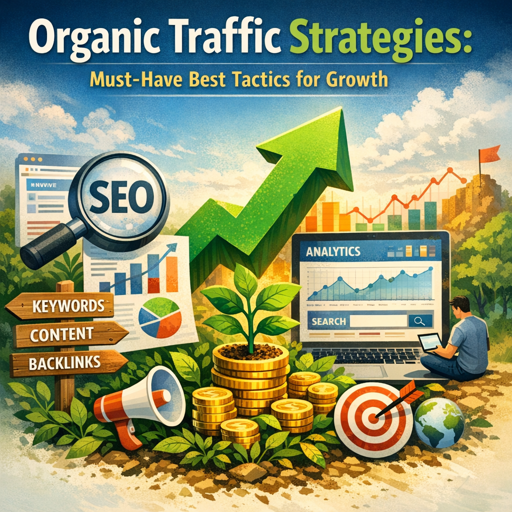 Illustration of Organic Traffic Strategies: Must-Have Best Tactics for Growth