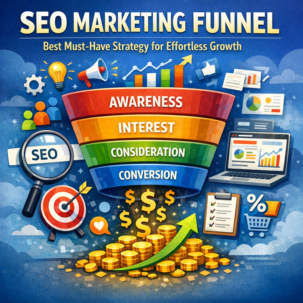 Illustration of SEO Marketing Funnel: Best Must-Have Strategy for Effortless Growth
