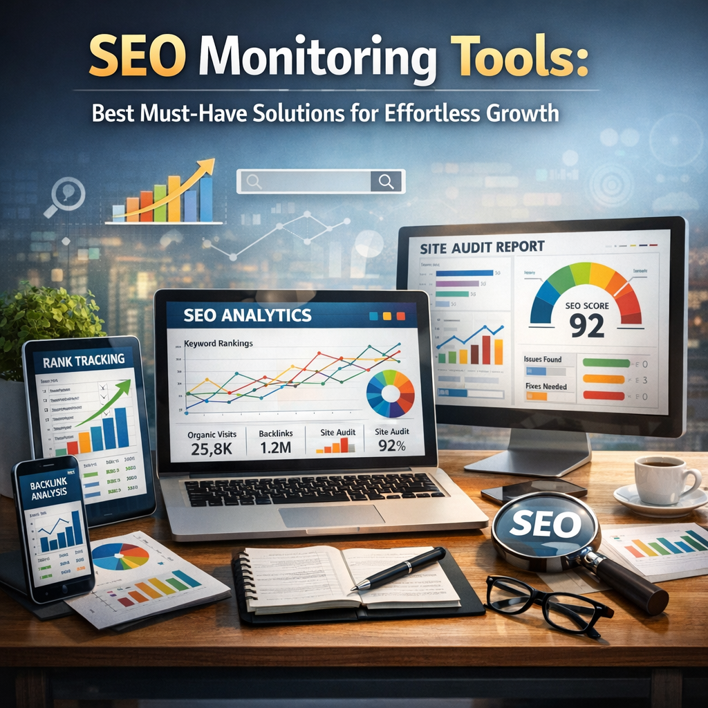 Illustration of SEO Monitoring Tools: Best Must-Have Solutions for Effortless Growth
