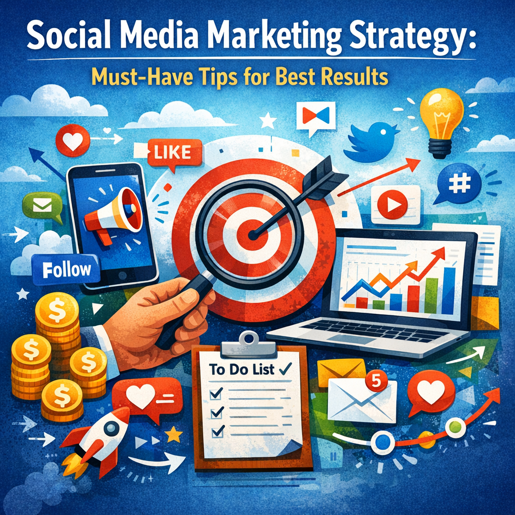 Illustration of Social Media Marketing Strategy: Must-Have Tips for Best Results