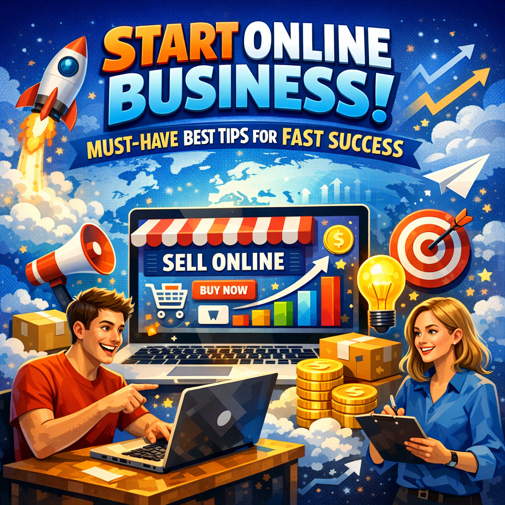 Illustration of Start Online Business: Must-Have Best Tips for Fast Success