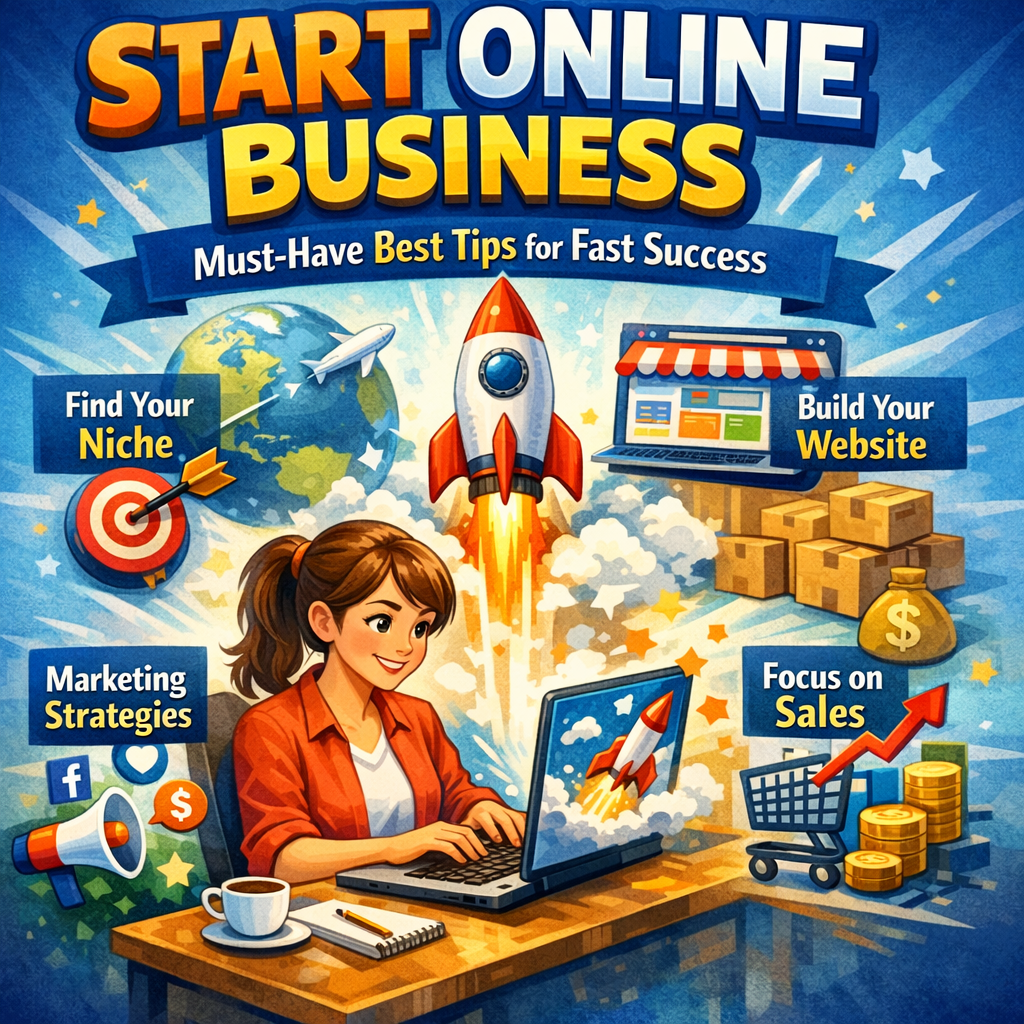 Illustration of Start Online Business: Must-Have Best Tips for Fast Success