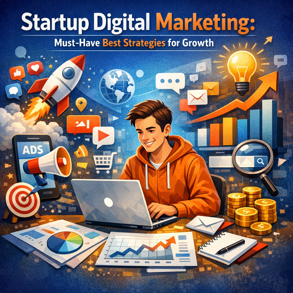 Illustration of Startup Digital Marketing: Must-Have Best Strategies for Growth