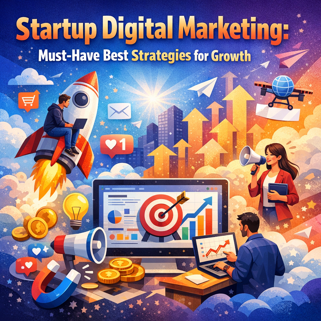 Illustration of Startup Digital Marketing: Must-Have Best Strategies for Growth