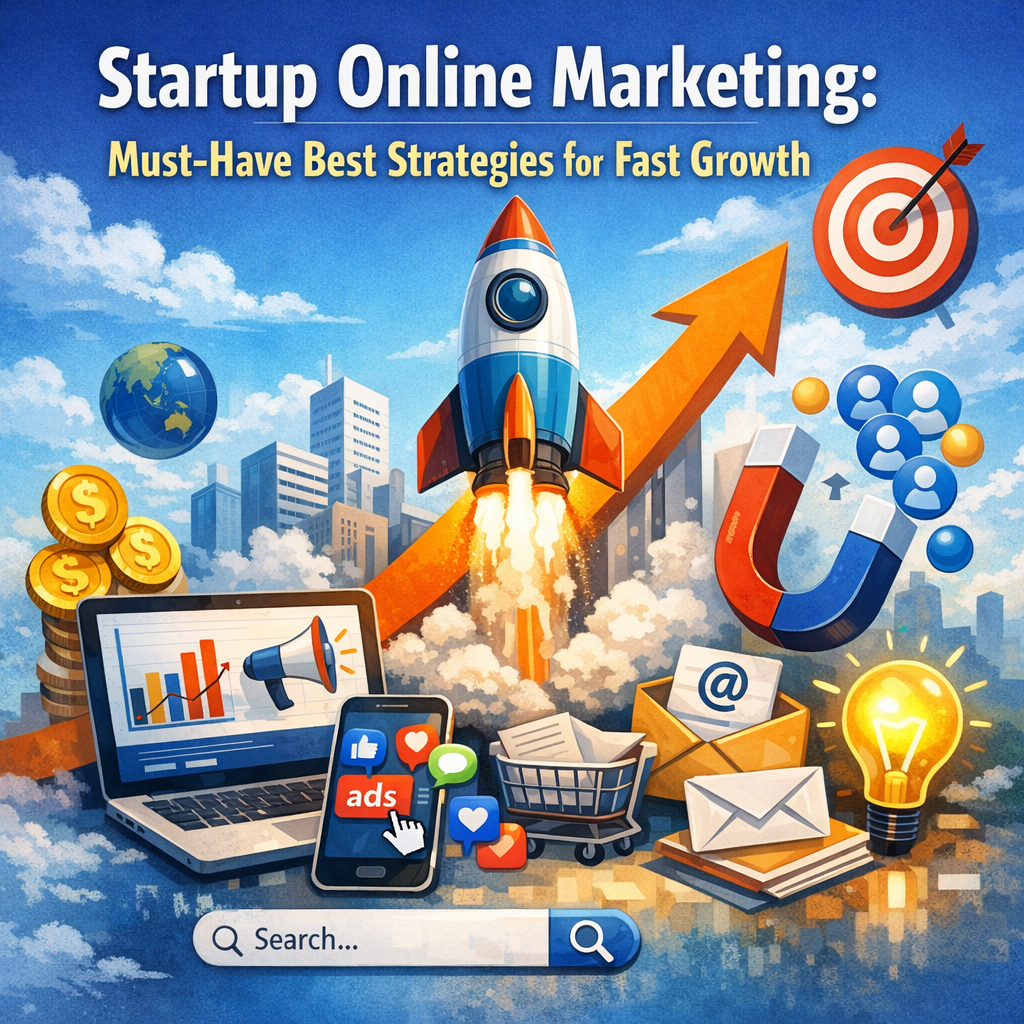 Illustration of Startup Online Marketing: Must-Have Best Strategies for Fast Growth