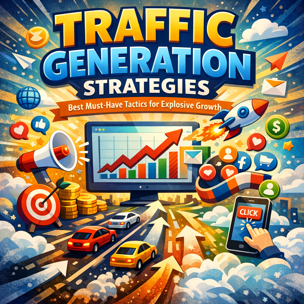 Illustration of Traffic Generation Strategies: Best Must-Have Tactics for Explosive Growth