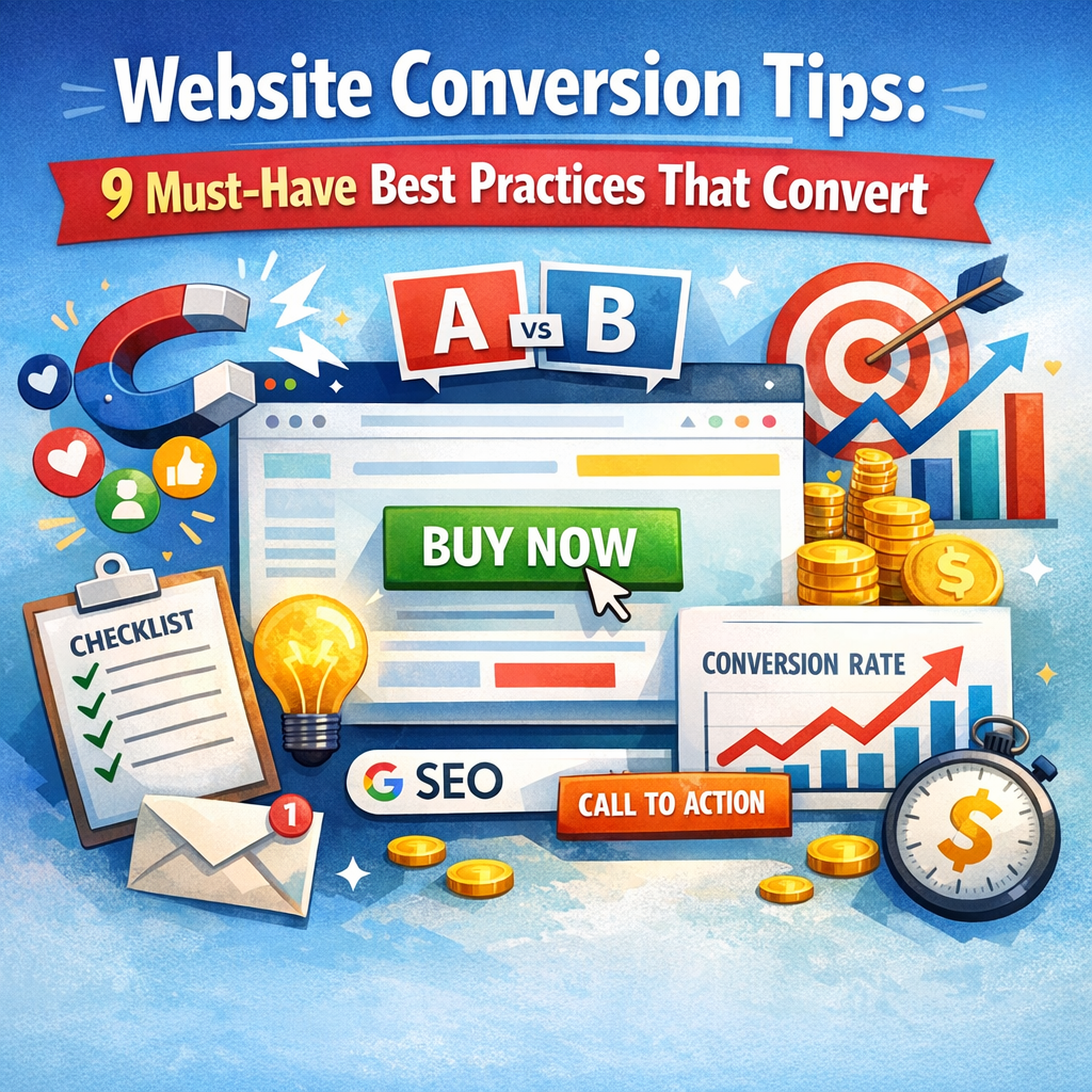 Illustration of Website Conversion Tips: 9 Must-Have Best Practices That Convert
