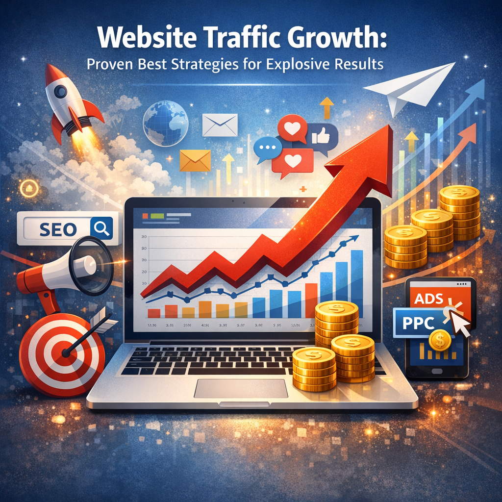 Illustration of Website Traffic Growth: Proven Best Strategies for Explosive Results