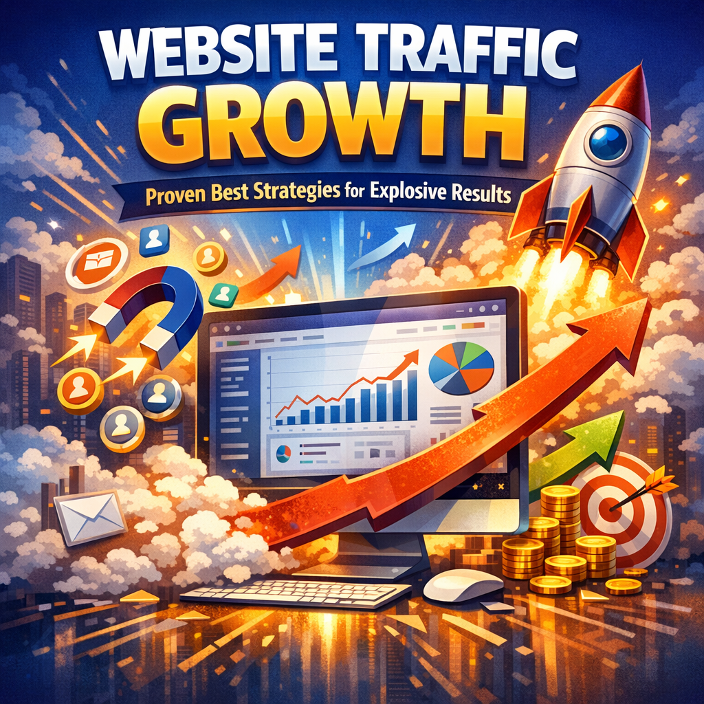 Illustration of Website Traffic Growth: Proven Best Strategies for Explosive Results