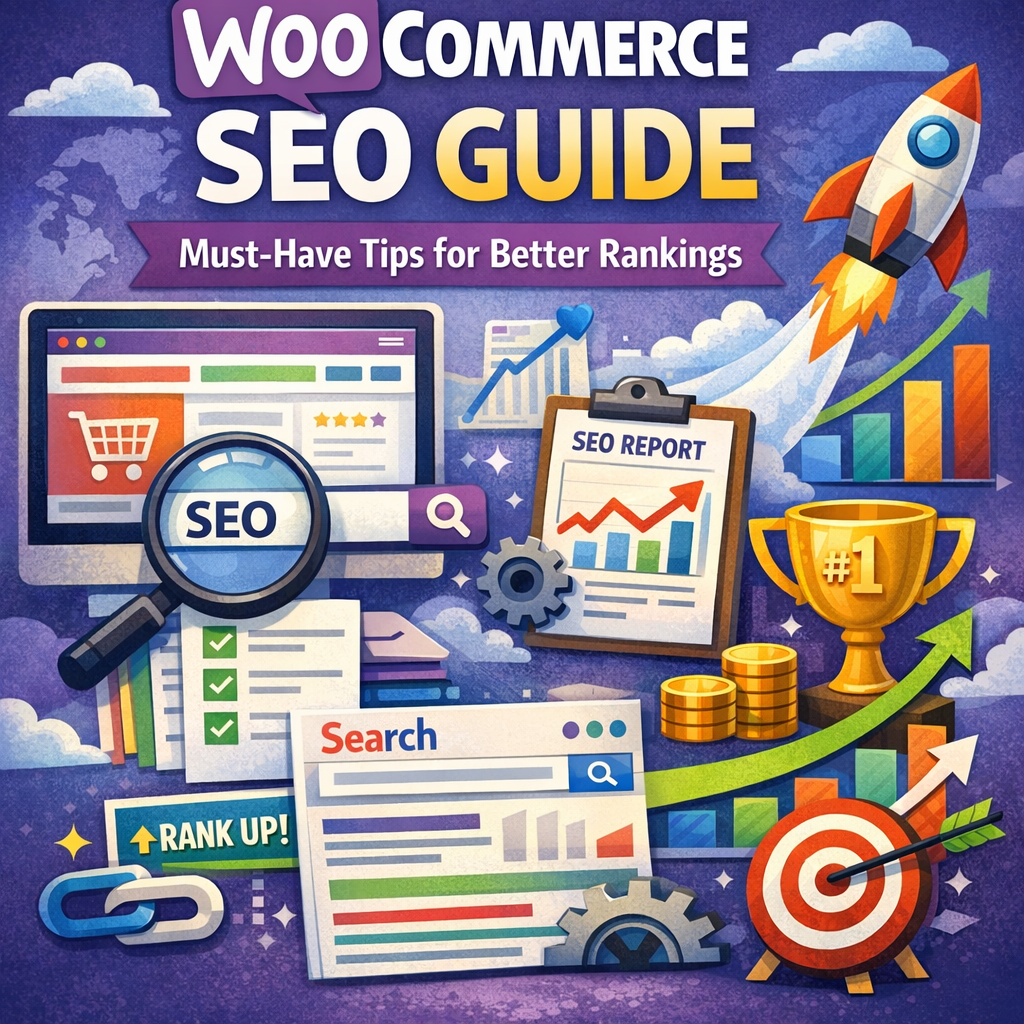 Illustration of WooCommerce SEO Guide: Must-Have Tips for Better Rankings